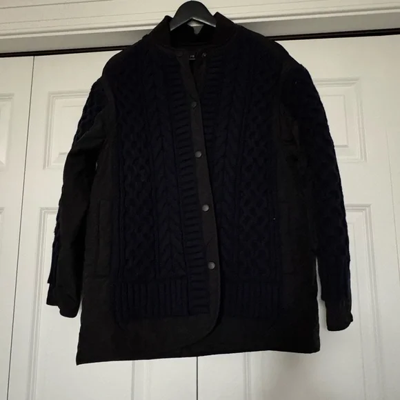 Rag & Bone Winnie Mixed Media Jacket. XS. Black and navy. - Picture 4 of 6